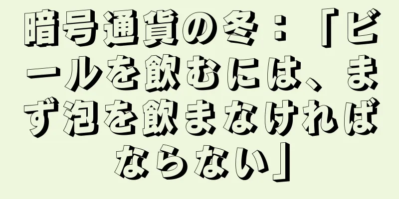 暗号通貨の冬：「ビールを飲むには、まず泡を飲まなければならない」
