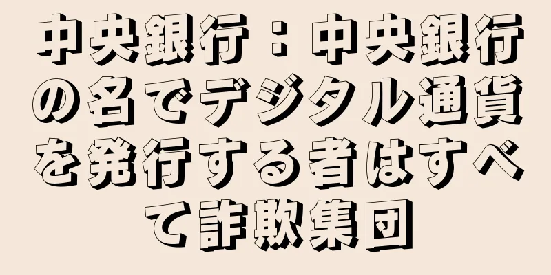 中央銀行：中央銀行の名でデジタル通貨を発行する者はすべて詐欺集団