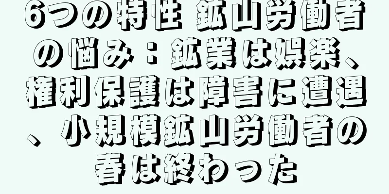 6つの特性 鉱山労働者の悩み：鉱業は娯楽、権利保護は障害に遭遇、小規模鉱山労働者の春は終わった