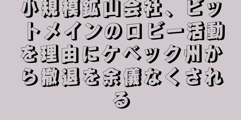 小規模鉱山会社、ビットメインのロビー活動を理由にケベック州から撤退を余儀なくされる