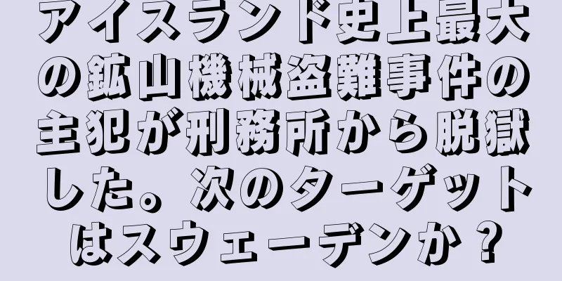 アイスランド史上最大の鉱山機械盗難事件の主犯が刑務所から脱獄した。次のターゲットはスウェーデンか？