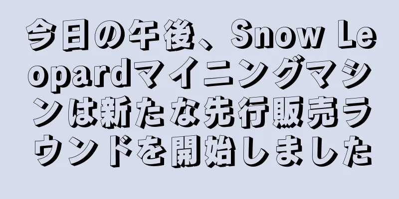 今日の午後、Snow Leopardマイニングマシンは新たな先行販売ラウンドを開始しました