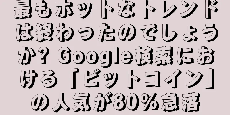 最もホットなトレンドは終わったのでしょうか? Google検索における「ビットコイン」の人気が80%急落