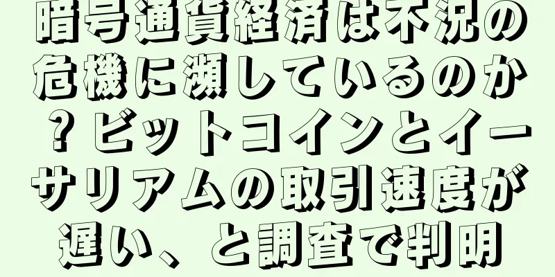 暗号通貨経済は不況の危機に瀕しているのか？ビットコインとイーサリアムの取引速度が遅い、と調査で判明