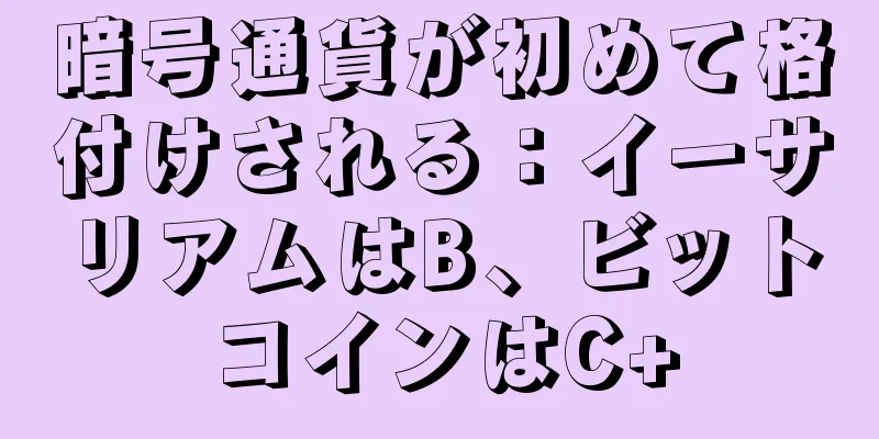 暗号通貨が初めて格付けされる：イーサリアムはB、ビットコインはC+