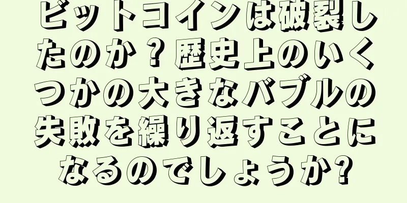ビットコインは破裂したのか？歴史上のいくつかの大きなバブルの失敗を繰り返すことになるのでしょうか?