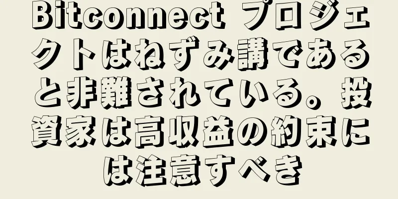 Bitconnect プロジェクトはねずみ講であると非難されている。投資家は高収益の約束には注意すべき