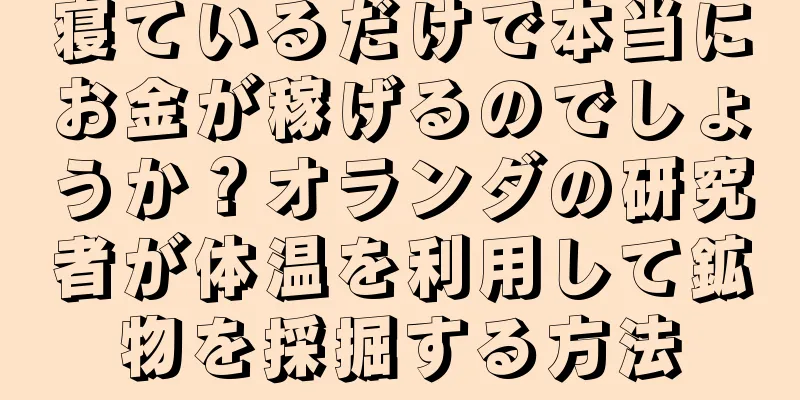 寝ているだけで本当にお金が稼げるのでしょうか？オランダの研究者が体温を利用して鉱物を採掘する方法