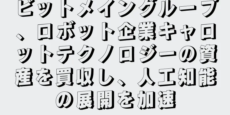 ビットメイングループ、ロボット企業キャロットテクノロジーの資産を買収し、人工知能の展開を加速