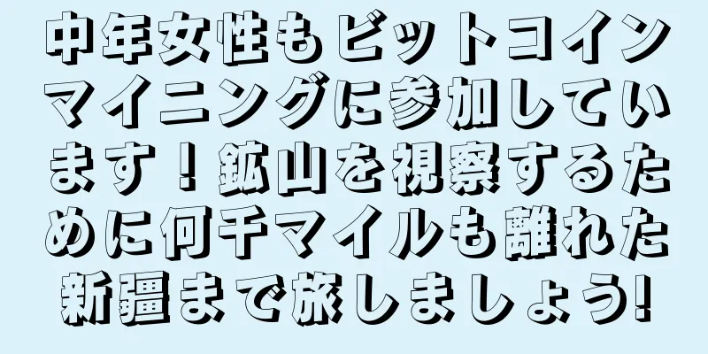 中年女性もビットコインマイニングに参加しています！鉱山を視察するために何千マイルも離れた新疆まで旅しましょう!