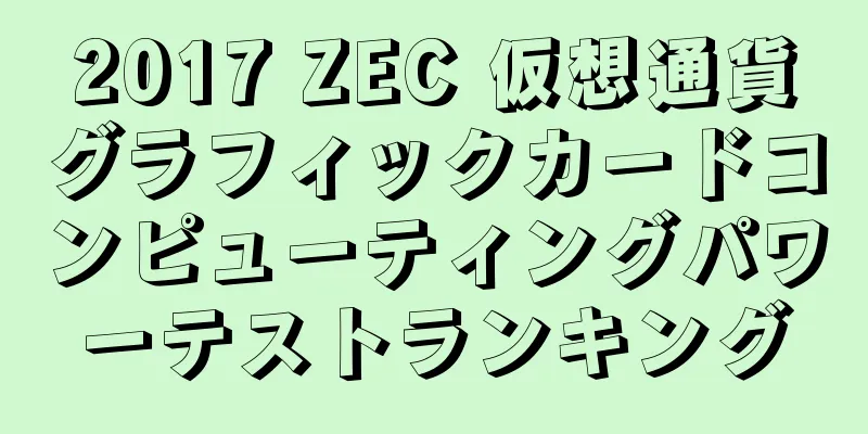 2017 ZEC 仮想通貨グラフィックカードコンピューティングパワーテストランキング