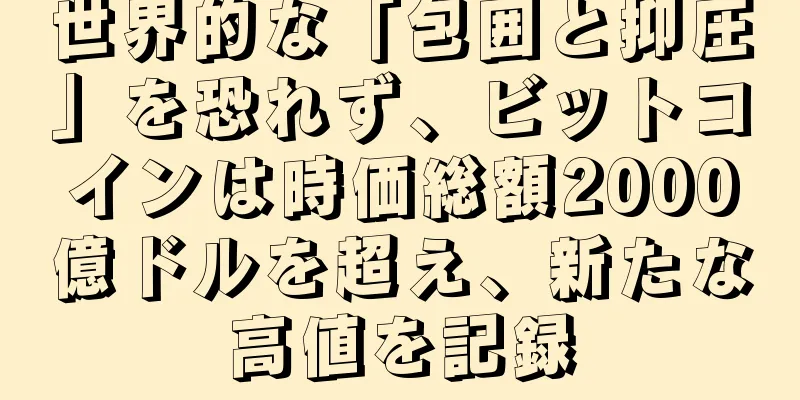 世界的な「包囲と抑圧」を恐れず、ビットコインは時価総額2000億ドルを超え、新たな高値を記録
