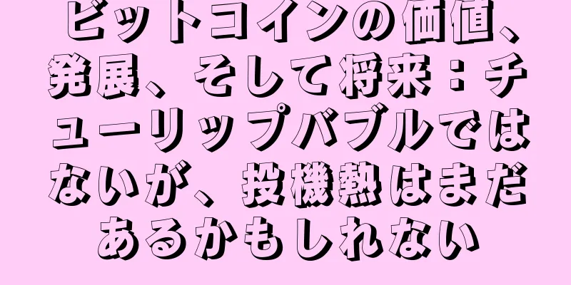 ビットコインの価値、発展、そして将来：チューリップバブルではないが、投機熱はまだあるかもしれない