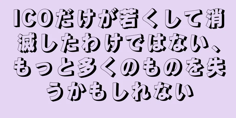 ICOだけが若くして消滅したわけではない、もっと多くのものを失うかもしれない