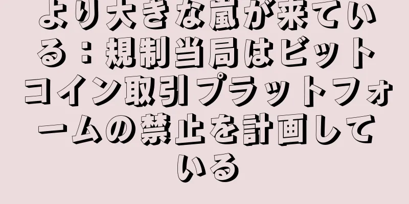 より大きな嵐が来ている：規制当局はビットコイン取引プラットフォームの禁止を計画している