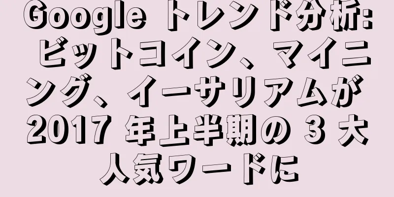 Google トレンド分析: ビットコイン、マイニング、イーサリアムが 2017 年上半期の 3 大人気ワードに