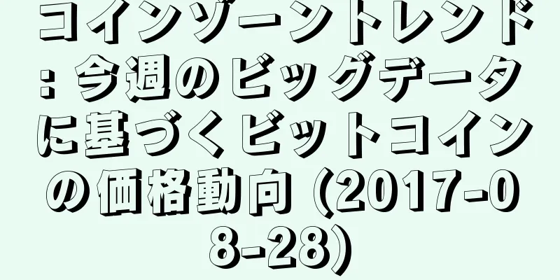コインゾーントレンド: 今週のビッグデータに基づくビットコインの価格動向 (2017-08-28)
