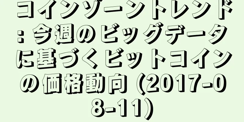 コインゾーントレンド: 今週のビッグデータに基づくビットコインの価格動向 (2017-08-11)