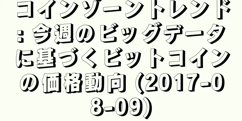コインゾーントレンド: 今週のビッグデータに基づくビットコインの価格動向 (2017-08-09)
