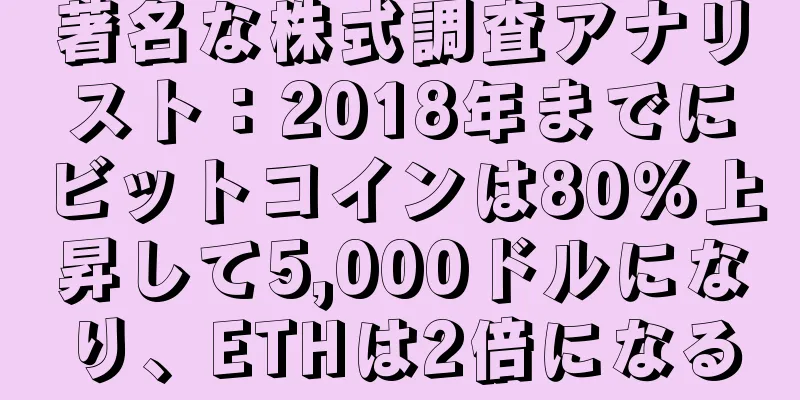 著名な株式調査アナリスト：2018年までにビットコインは80％上昇して5,000ドルになり、ETHは2倍になる
