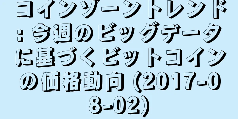 コインゾーントレンド: 今週のビッグデータに基づくビットコインの価格動向 (2017-08-02)