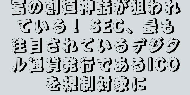 富の創造神話が狙われている！ SEC、最も注目されているデジタル通貨発行であるICOを規制対象に