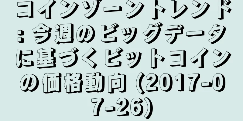 コインゾーントレンド: 今週のビッグデータに基づくビットコインの価格動向 (2017-07-26)