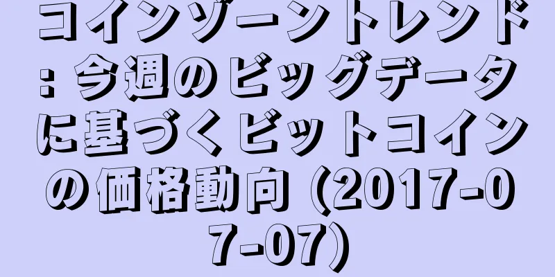 コインゾーントレンド: 今週のビッグデータに基づくビットコインの価格動向 (2017-07-07)