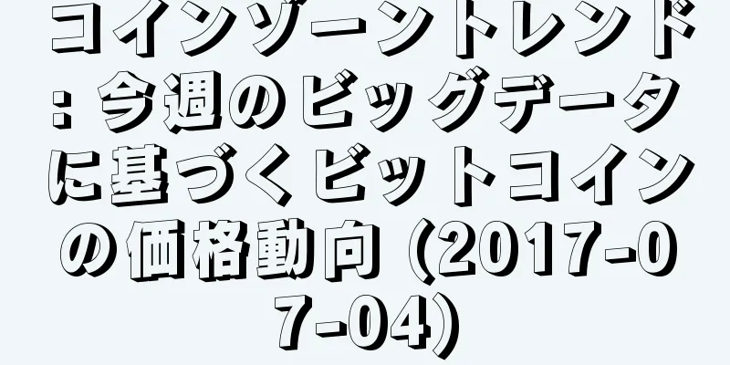 コインゾーントレンド: 今週のビッグデータに基づくビットコインの価格動向 (2017-07-04)