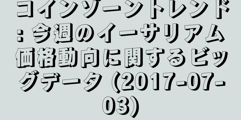 コインゾーントレンド: 今週のイーサリアム価格動向に関するビッグデータ (2017-07-03)
