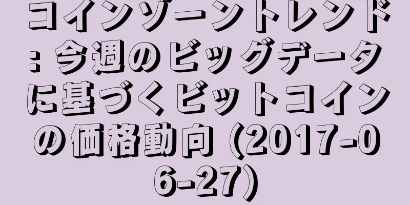 コインゾーントレンド: 今週のビッグデータに基づくビットコインの価格動向 (2017-06-27)