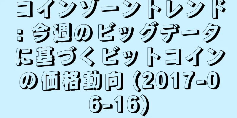 コインゾーントレンド: 今週のビッグデータに基づくビットコインの価格動向 (2017-06-16)