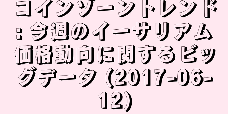 コインゾーントレンド: 今週のイーサリアム価格動向に関するビッグデータ (2017-06-12)