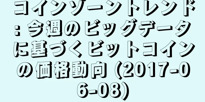 コインゾーントレンド: 今週のビッグデータに基づくビットコインの価格動向 (2017-06-08)