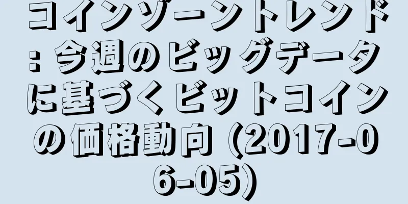 コインゾーントレンド: 今週のビッグデータに基づくビットコインの価格動向 (2017-06-05)