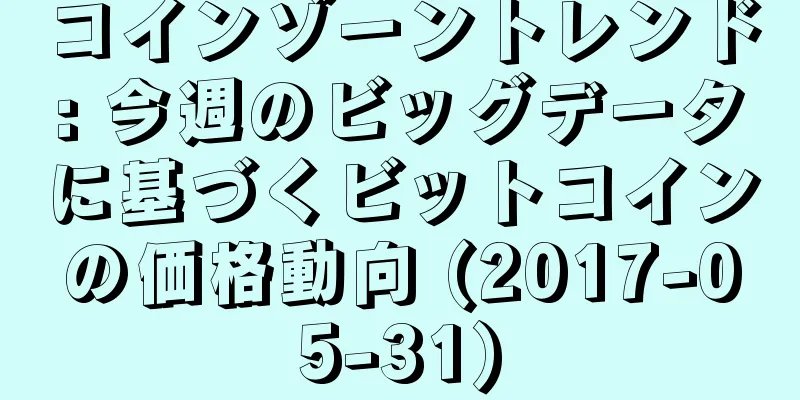 コインゾーントレンド: 今週のビッグデータに基づくビットコインの価格動向 (2017-05-31)