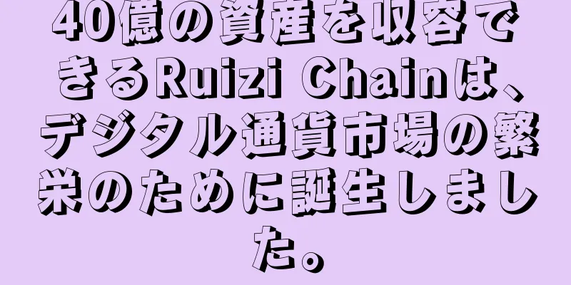 40億の資産を収容できるRuizi Chainは、デジタル通貨市場の繁栄のために誕生しました。