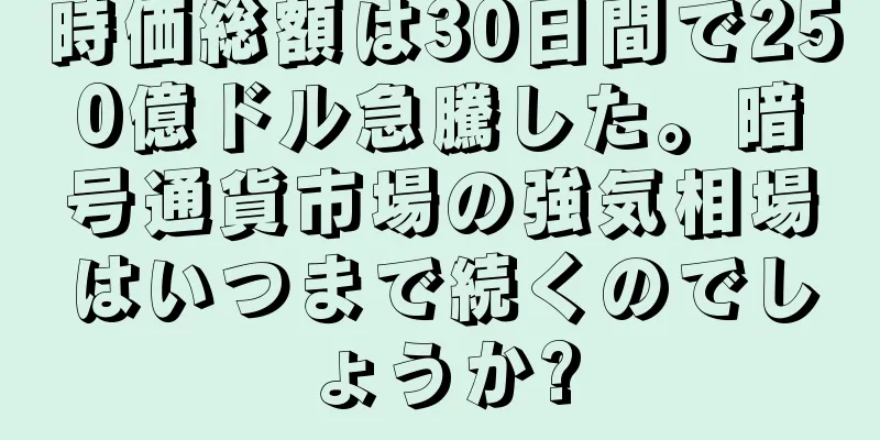 時価総額は30日間で250億ドル急騰した。暗号通貨市場の強気相場はいつまで続くのでしょうか?