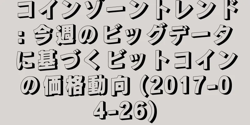 コインゾーントレンド: 今週のビッグデータに基づくビットコインの価格動向 (2017-04-26)