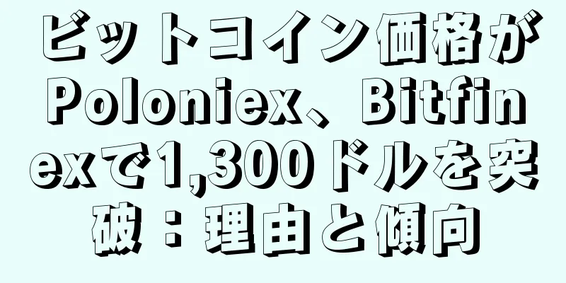 ビットコイン価格がPoloniex、Bitfinexで1,300ドルを突破：理由と傾向
