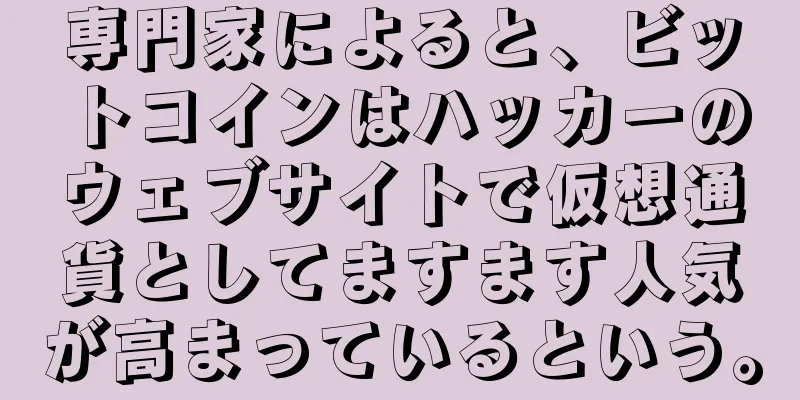 専門家によると、ビットコインはハッカーのウェブサイトで仮想通貨としてますます人気が高まっているという。