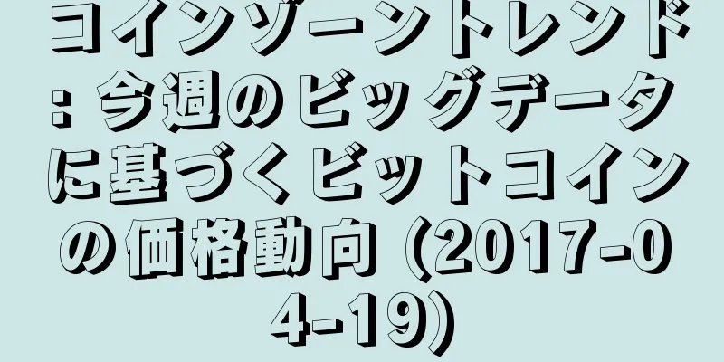 コインゾーントレンド: 今週のビッグデータに基づくビットコインの価格動向 (2017-04-19)