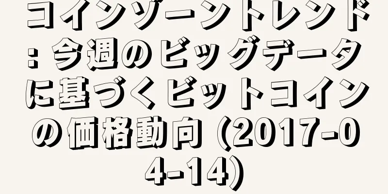 コインゾーントレンド: 今週のビッグデータに基づくビットコインの価格動向 (2017-04-14)