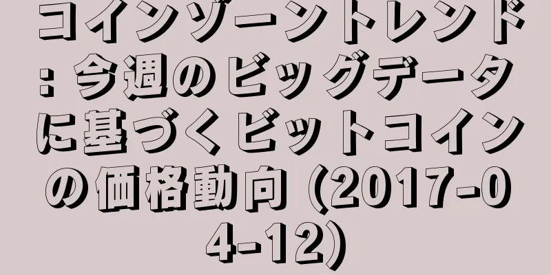 コインゾーントレンド: 今週のビッグデータに基づくビットコインの価格動向 (2017-04-12)