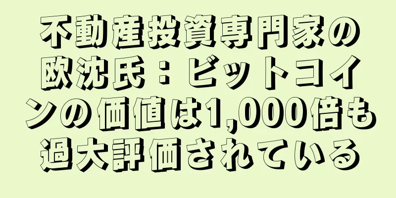 不動産投資専門家の欧沈氏：ビットコインの価値は1,000倍も過大評価されている