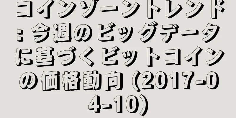 コインゾーントレンド: 今週のビッグデータに基づくビットコインの価格動向 (2017-04-10)