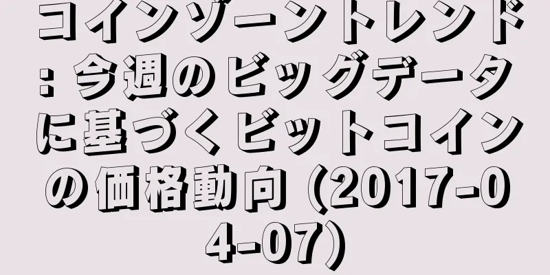 コインゾーントレンド: 今週のビッグデータに基づくビットコインの価格動向 (2017-04-07)