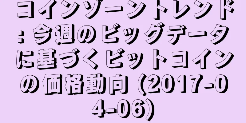 コインゾーントレンド: 今週のビッグデータに基づくビットコインの価格動向 (2017-04-06)