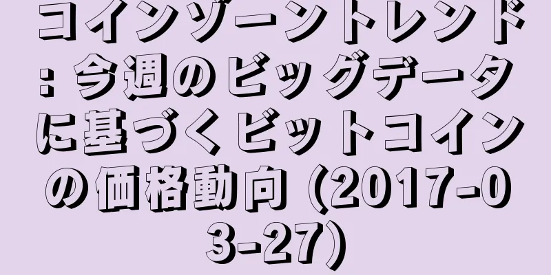コインゾーントレンド: 今週のビッグデータに基づくビットコインの価格動向 (2017-03-27)