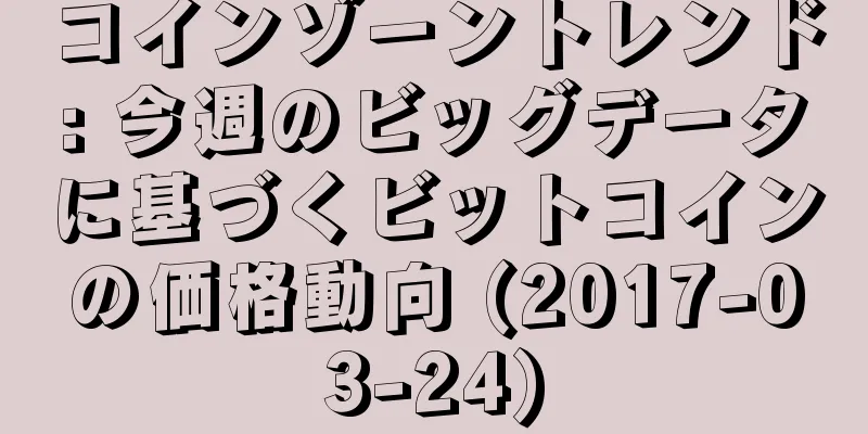 コインゾーントレンド: 今週のビッグデータに基づくビットコインの価格動向 (2017-03-24)